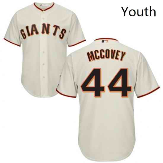 Youth Majestic San Francisco Giants 44 Willie McCovey Replica Cream Home Cool Base MLB Jersey